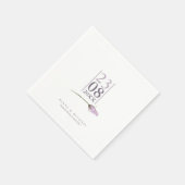 Floral Sparkles Wedding Date White/Mauve ID889 Servet (Hoek)