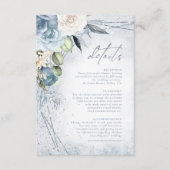 Floral Sparkles Wedding Details Dusty Blue ID889 Informatiekaartje (Voorkant)