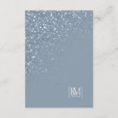 Floral Sparkles Wedding Details Dusty Blue ID889 Informatiekaartje (Achterkant)