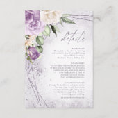 Floral Sparkles Wedding Details Mauve ID889 Informatiekaartje (Voorkant)