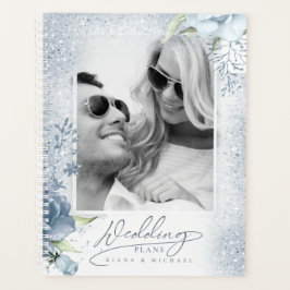 Floral Sparkles Wedding Dusty Blue ID889 Planner