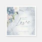 Floral Sparkles Wedding Dusty Blue ID889 Servet (Voorkant)