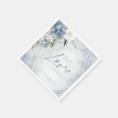 Floral Sparkles Wedding Dusty Blue ID889 Servet (Hoek)