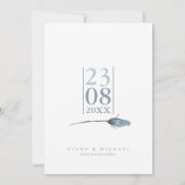Floral Sparkles Wedding Dusty Blue V2 ID889 Save The Date (Achterkant)