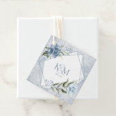 Floral Sparkles Wedding Initialen Dusty Blue ID889 Bedankjes Labels (In situ)