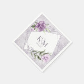 Floral Sparkles Wedding Initialen Mauve ID889 Servet (Hoek)