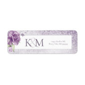 Floral Sparkles Wedding Mauve ID889 Etiket (Voorkant)