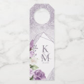 Floral Sparkles Wedding Mauve ID889 Flessenhanger (Voorkant)