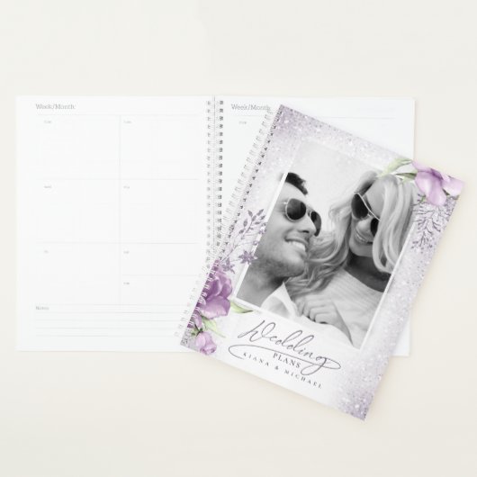 Floral Sparkles Wedding Mauve ID889 Planner (Display)