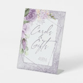 Floral Sparkles Wedding Mauve ID889 Reclamebord Met Voetstuk (Voorkant)
