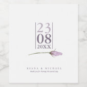 Floral Sparkles Wedding Mauve ID889 Wijn Etiket (Enkel label)