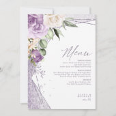 Floral Sparkles Wedding Menu1 Mauve ID889 (Voorkant)