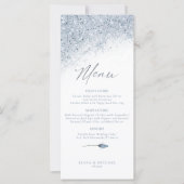 Floral Sparkles Wedding Menu2 Blue ID889 (Voorkant)