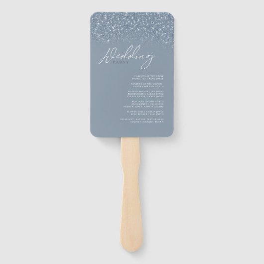 Floral Sparkles Wedding Party of Program Bl ID889 Handwaaier (Achterkant)