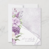 Floral Sparkles Wedding RSVP Mauve ID889 (Voorkant)