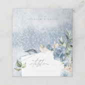 Floral Sparkles Wedding Table Dusty Blue ID889 Plaatskaartje (Buitenkant ongevouwen)