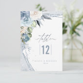Floral Sparkles Wedding Table Number ID889 Kaart (Staand voorkant)