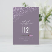 Floral Sparkles Wedding Table Number Mauve2 ID889 Kaart (Staand voorkant)