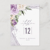 Floral Sparkles Wedding Table Number Mauve ID889 Kaart (Achterkant)