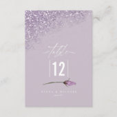 Floral Sparkles Wedding Table Number Mauve ID889 Kaart (Voorkant)