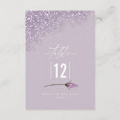 Floral Sparkles Wedding Table Number Mauve ID889 Kaart (Achterkant)
