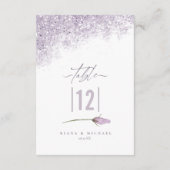 Floral Sparkles Wedding Table Number Mauve ID889 Kaart (Achterkant)