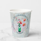 Floral Special Friend Birthday Party Papieren Bekers (Achterkant)