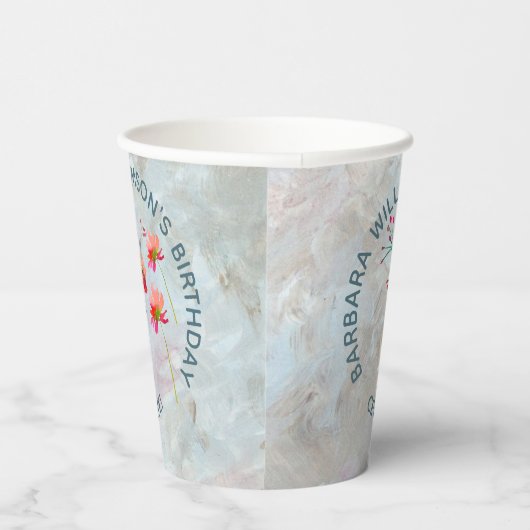 Floral Special Friend Birthday Party Papieren Bekers (Rechts)