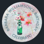 Floral Special Friend Birthday Party Ronde Sticker<br><div class="desc">Mooie envelop voor verjaardagsfeestjes voor een speciale vriend; mooi om uit te kijken met waterverf bloemen en een zachte textuur. Heren,  kleurrijk en vrolijk — het zal zeer gewaardeerd worden. Overeenkomende producten zijn beschikbaar,  stuur gewoon een e-mail naar charmdesignstudio@rcn.com en we zullen graag hulp bieden.</div>