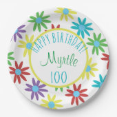 Floral Specialized 100th Birthday Paper Bord (Voorkant)