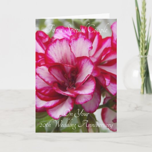 Floral Specialized 20th Wedding Jubileum Kaart (Voorkant)