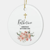 Floral Specialized Christening Baby Girl Keramisch Ornament (Links)