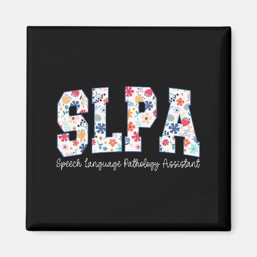 Floral Speech Language Pathology Istant Slpa Appre Magneet (Voorkant)
