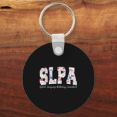Floral Speech Language Pathology Istant Slpa Appre Sleutelhanger (Voorkant)