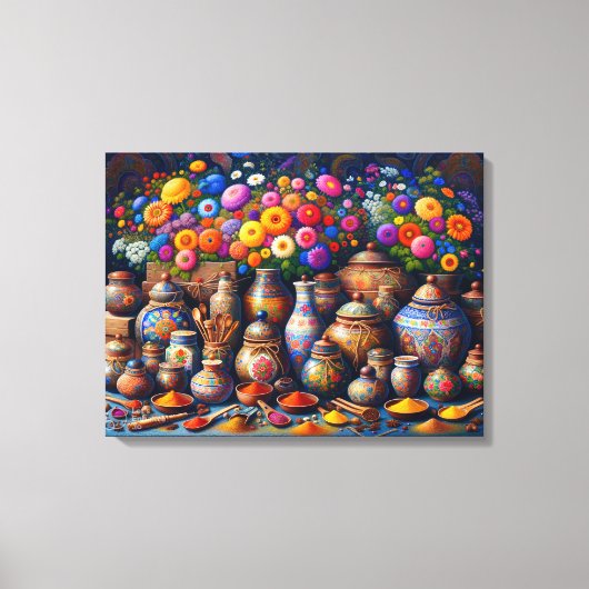 "Floral Spice Bazaar" Canvas Afdruk (Voorkant)