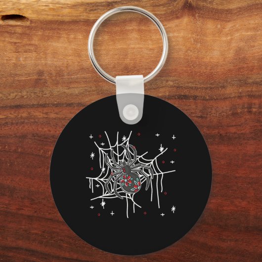 Floral Spider Web Lazy Halloween Costume Cute Sleutelhanger (Voorkant)