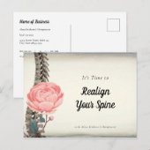 Floral Spine Chiropractor Afspraak Briefkaart (Voorkant / Achterkant)