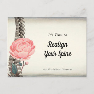  Floral Spine Chiropractor Afspraak Briefkaart