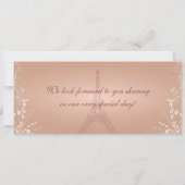 Floral Spiral Boarding Pass Wedding Invitation Kaart (Achterkant)