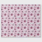 Floral Spiral Pink en White Pattern Cadeaupapier (Vlak)