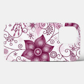 Floral Spiral Pink en White Pattern Case-Mate iPhone Case (Achterkant (horizontaal))