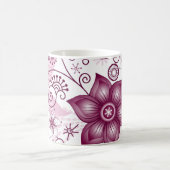 Floral Spiral Pink en White Pattern Koffiemok (Center)