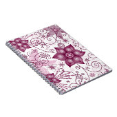 Floral Spiral Pink en White Pattern Notitieboek (Rechterzijde)
