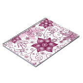 Floral Spiral Pink en White Pattern Notitieboek (Linkerzijde)