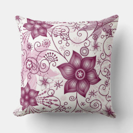 Floral Spiral Pink en White Pattern Sierkussen