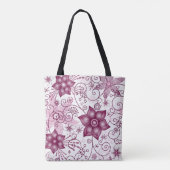 Floral Spiral Pink en White Pattern Tote Bag (Achterkant)