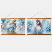 Floral Spirit in vloeiende blauwe elegantie Hangend Wandkleed (Dubbel)