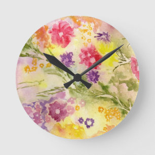"Floral Splash"-klok Ronde Klok