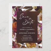 Floral Splendor QR Code Modern Moody Wedding Save The Date (Voorkant)