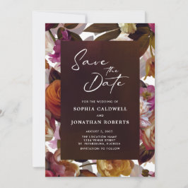 Floral Splendor QR Code Modern Moody Wedding Save The Date